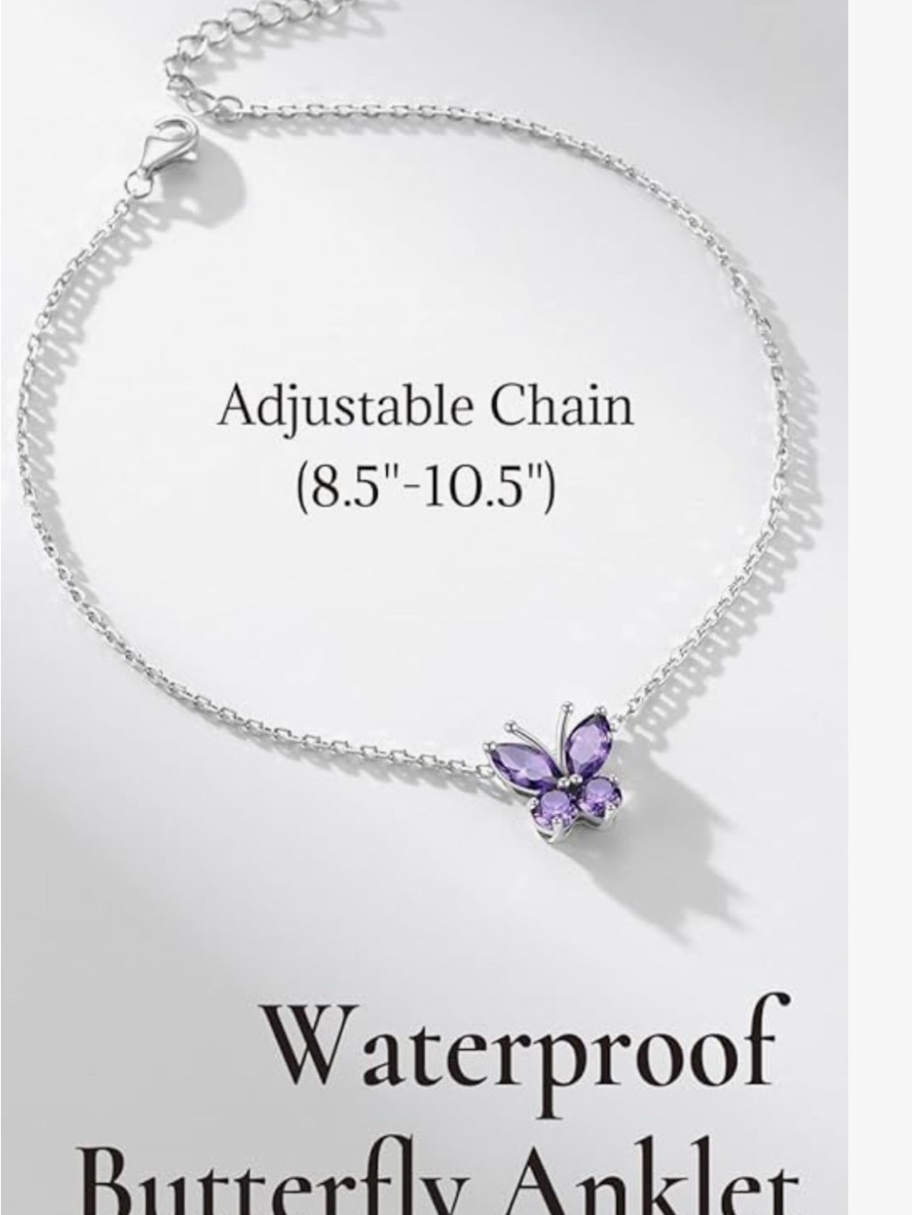 Sterling Silver Butterfly Anklet